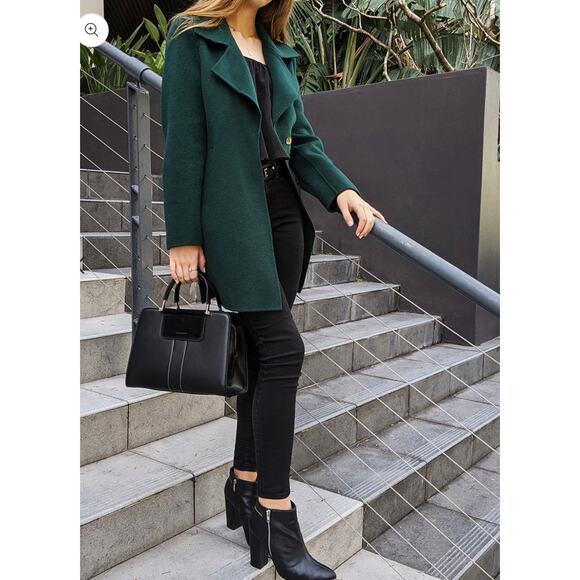 Belle & Bloom Wool Blend Oversized Jacket - Green XL - Picture 2 of 10